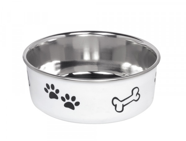 Miska Nobby "Fusion" biała ze wzorem 0,94 L  Ø 16 cm (metalowo-plastikowa) - Nobby zdjęcie 1