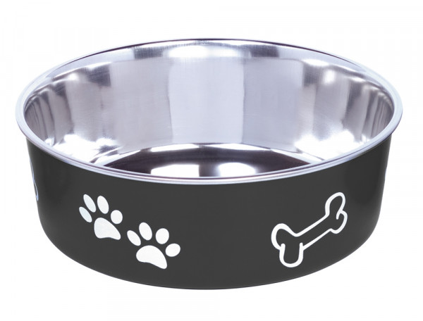 Miska Nobby "Fusion" czarna z wzorem 1,80 L  Ø 20 cm (metalowo-plastikowa) - Nobby zdjęcie 1