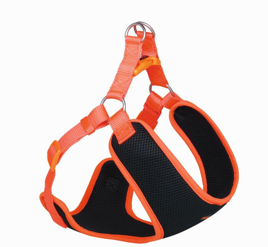 Szelki dla psa Nobby Black Mesh Reflect S 10mm 42cm, 41-46cm czarno-pomarańczowe - Nobby zdjęcie 1