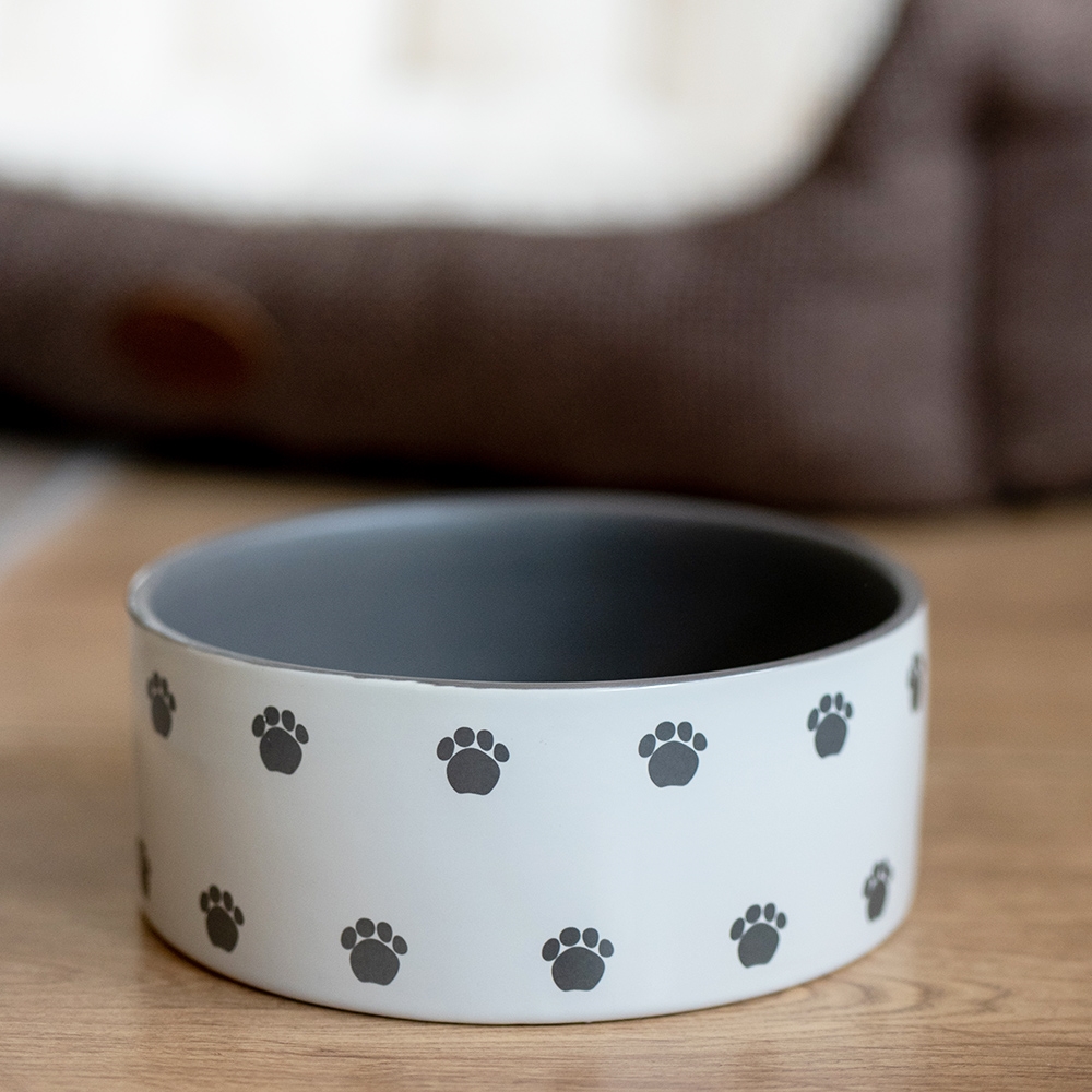 Miska ceramiczna Nobby dla psa "Pata " kremowo/szara 1,10l  Ø 18x7,0cm - Nobby zdjęcie 1