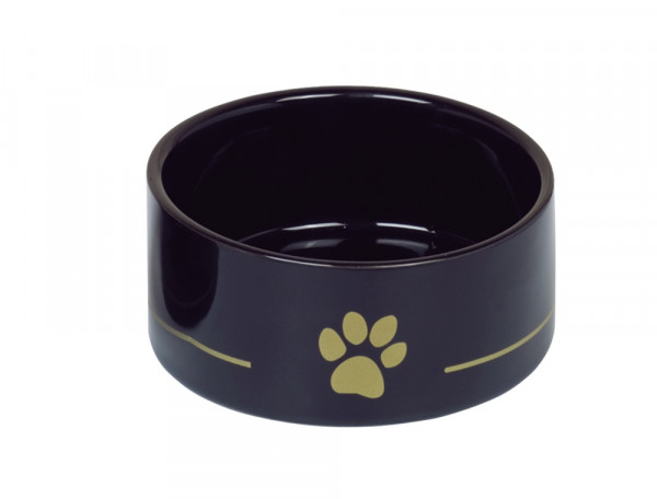 Miska ceramiczna dla psa Nobby "Golden Paw" czarna ze złotym odciskiem łapy  0.25l  Ø 12x4,5cm - Nobby zdjęcie 1