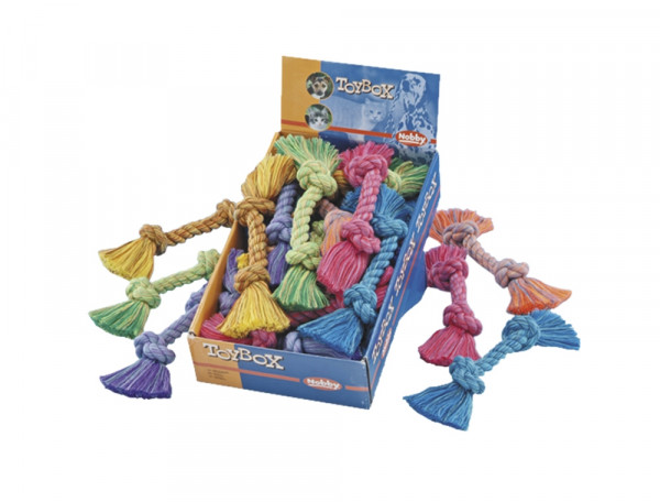 Zabawka dla psa Nobby Display playing ropes 26cm, 90g - bawełniano-poliestrowy sznur z dwoma węzłami  - Nobby zdjęcie 1