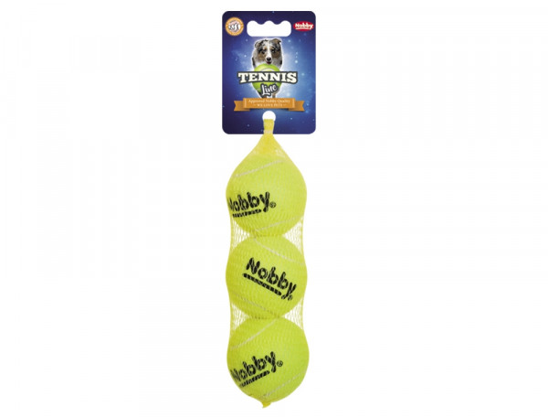 Zabawka dla psa Nobby Tennis Line Ball "M" Ø 6,5cm (3szt siatka)- tenisowa, żółta piłka  - Nobby zdjęcie 1