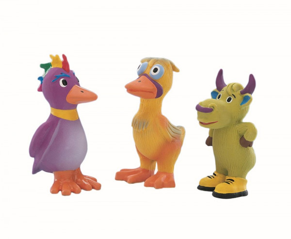 Lateksowa zabawka dla psa Nobby 3 Figures 11cm - zwierzaki ptak, kaczka, krowa - Nobby zdjęcie 1