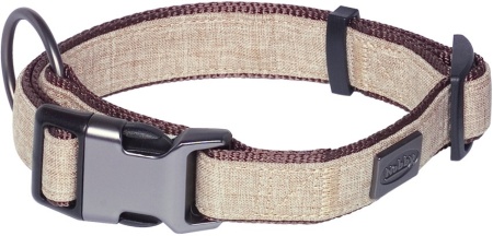 Obroża dla psa Nobby Linen Deluxe M-L 25mm, 40-55cm brązowa - Nobby zdjęcie 1