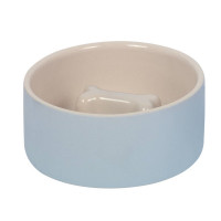 Miska ceramiczna Nobby dla psa zapobiegająca połykaniu "Bone " szaro-kremowa 1,0 L  Ø 18x7cm - Nobby zdjęcie 1
