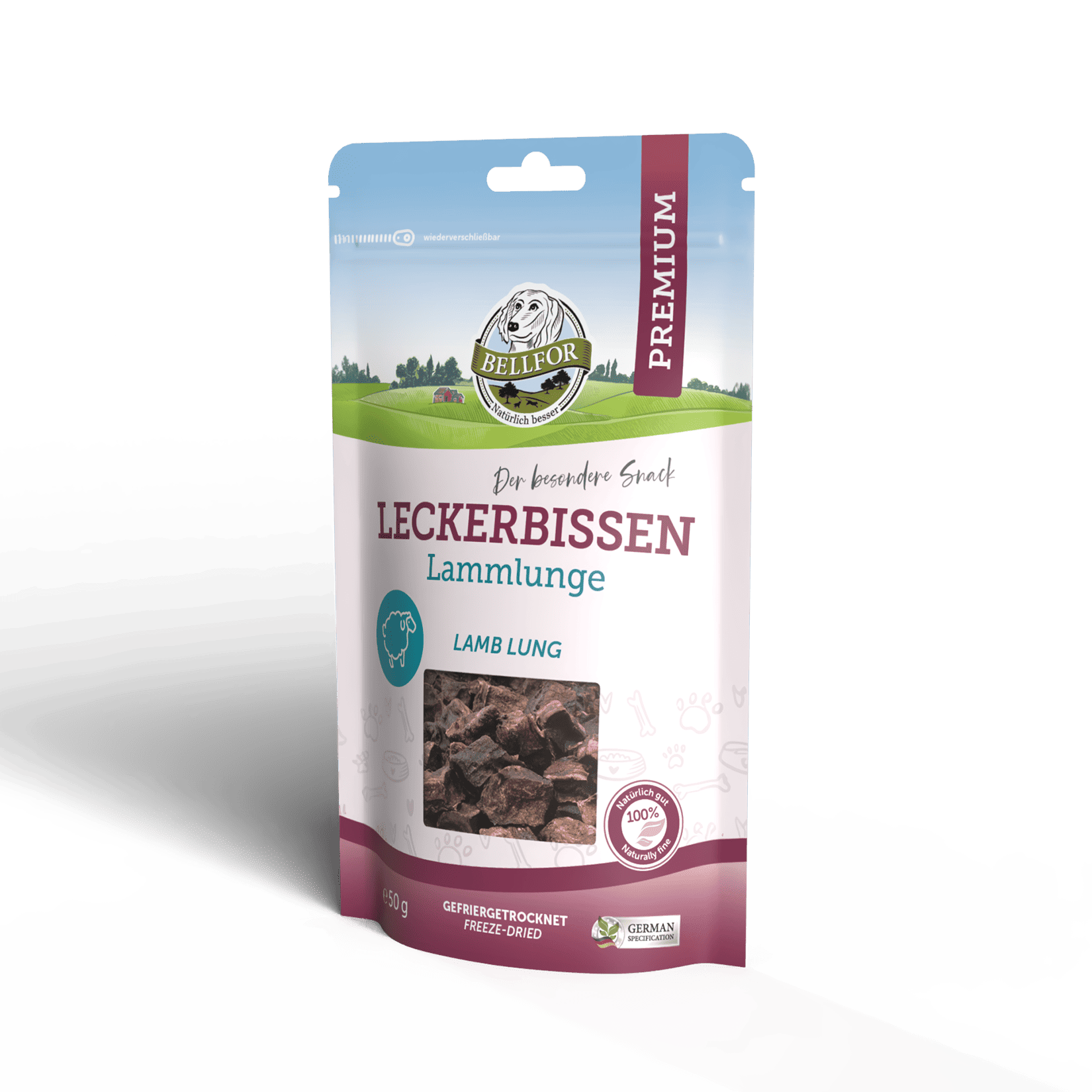 Bellfor liofilizowany przysmak 50g - płuca jagnięce 100% mięsa, naturalne - Bellfor zdjęcie 1