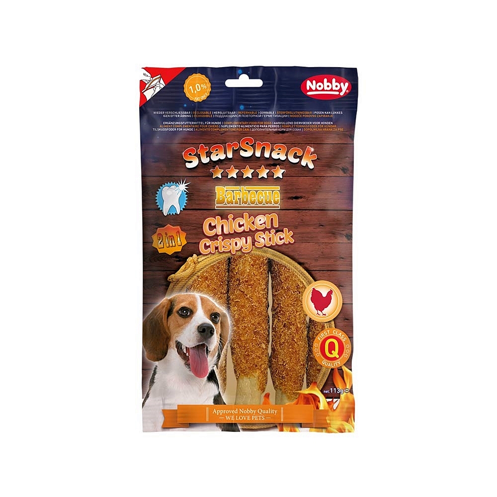 Przysmak dla psa Starsnack Chicken Crispy Stick Barbecue Nobby 113g - z kurczakiem - Nobby zdjęcie 1