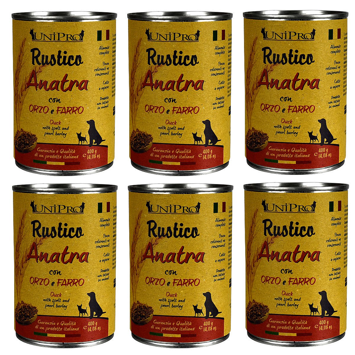 UniPro Rustico karma dla psa 400g kaczka z jęczmieniem i orkiszem ZESTAW 6*400g - UniPro zdjęcie 1