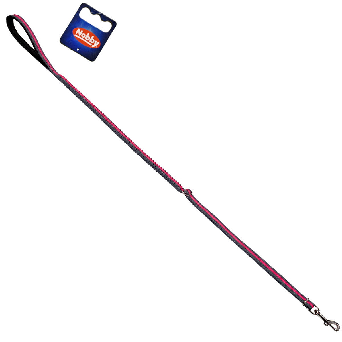 Smycz dla psa Nobby Variado L z amortyzatorem 25mm /1,1- 1,4m prosta różowa - Nobby zdjęcie 1