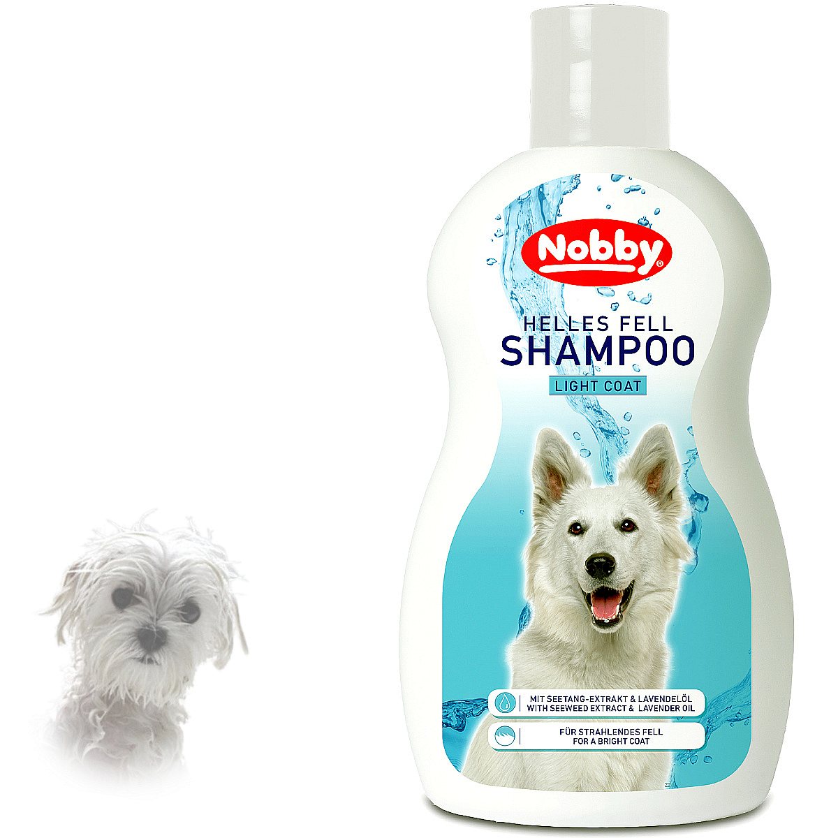 Szampon Light Coat Nobby dla psów wszystkich ras o białej sierści Nobby 300ml z ekstraktem z alg morskich i olejkiem lawendowym - Nobby zdjęcie 1