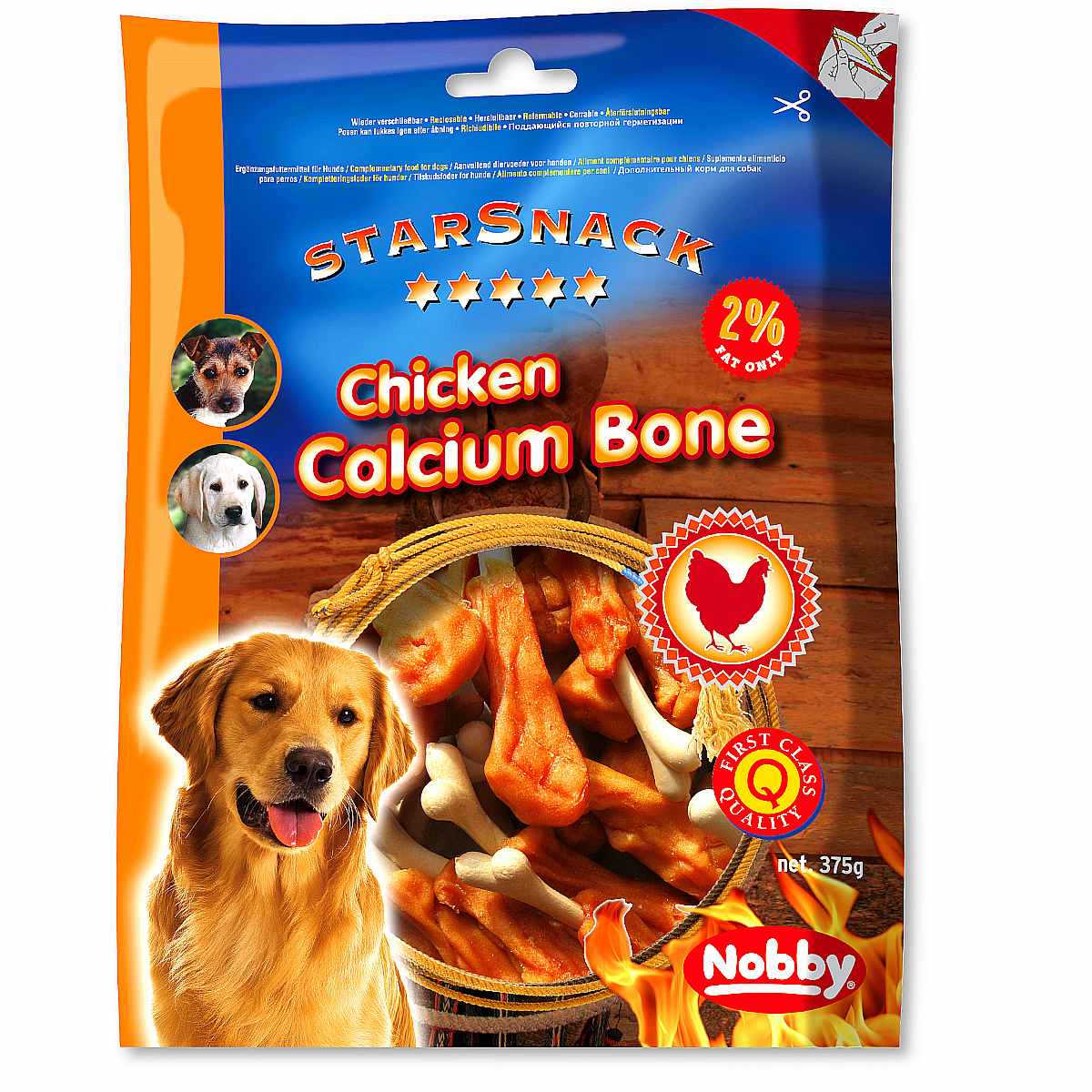 Przysmak dla psa Starsnack Chicken Calcium Bone 375 g - z kurczakiem - Nobby zdjęcie 1