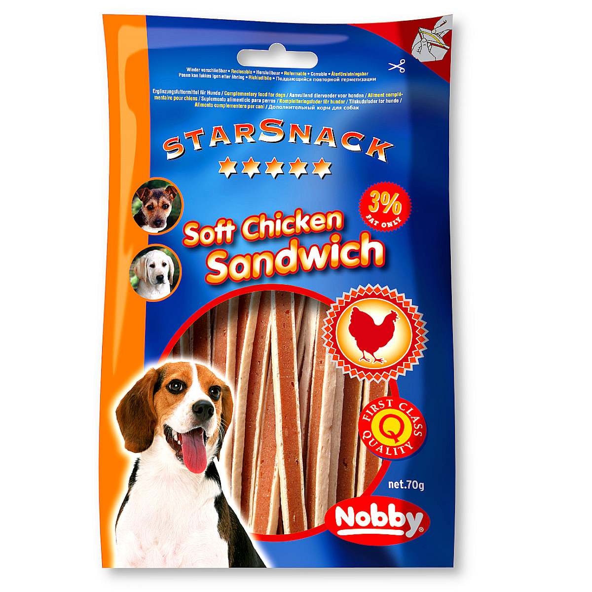 Przysmak dla psa Starsnack Soft Chicken Sandwich Nobby 70g - kurczakiem i rybą - Nobby zdjęcie 1