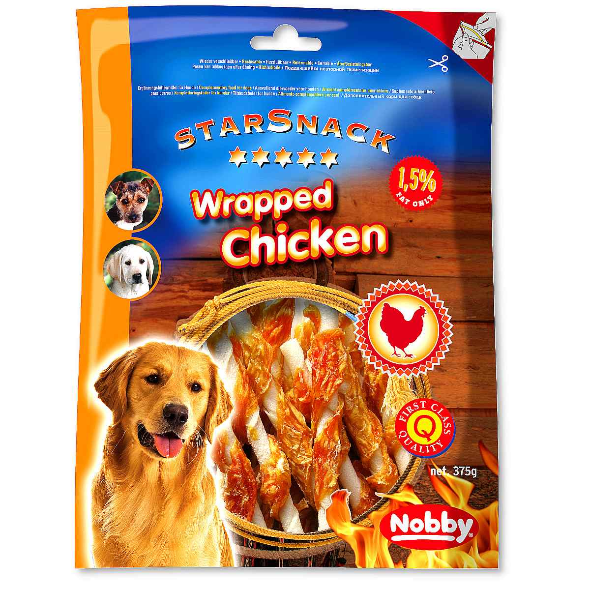 Przysmak dla psa Starsnack Wrapped Chicken Nobby 375g - pałeczki z kurczakiem - Nobby zdjęcie 1