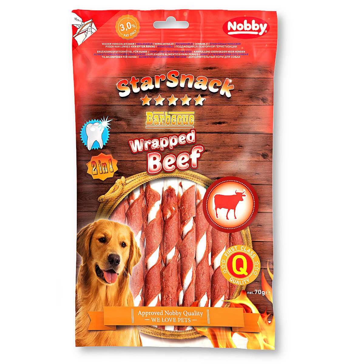 Przysmak dla psa Starsnack Wrapped Beef Nobby 70g - pałeczki z wołowiną - Nobby zdjęcie 1