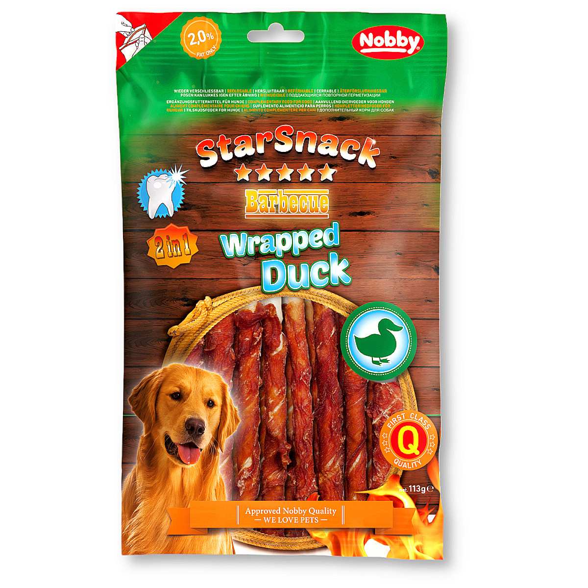 Przysmak dla psa Starsnack Wrapped Duck Nobby 113g - pałeczki z kaczką - Nobby zdjęcie 1