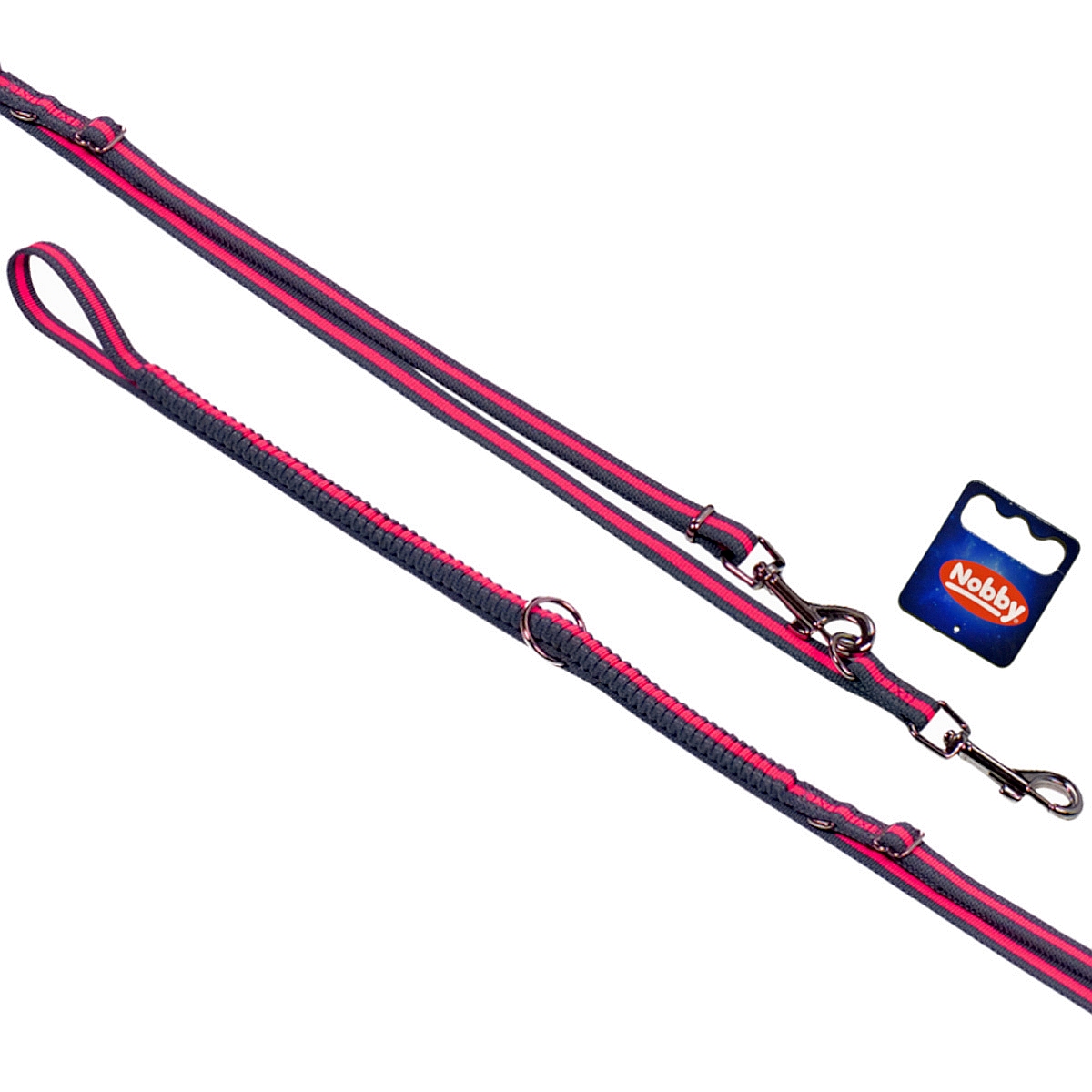 Smycz dla psa Nobby Variado L-XL z amortyzatorem 25mm /2,1- 2,4m regulowana różowa - Nobby zdjęcie 1