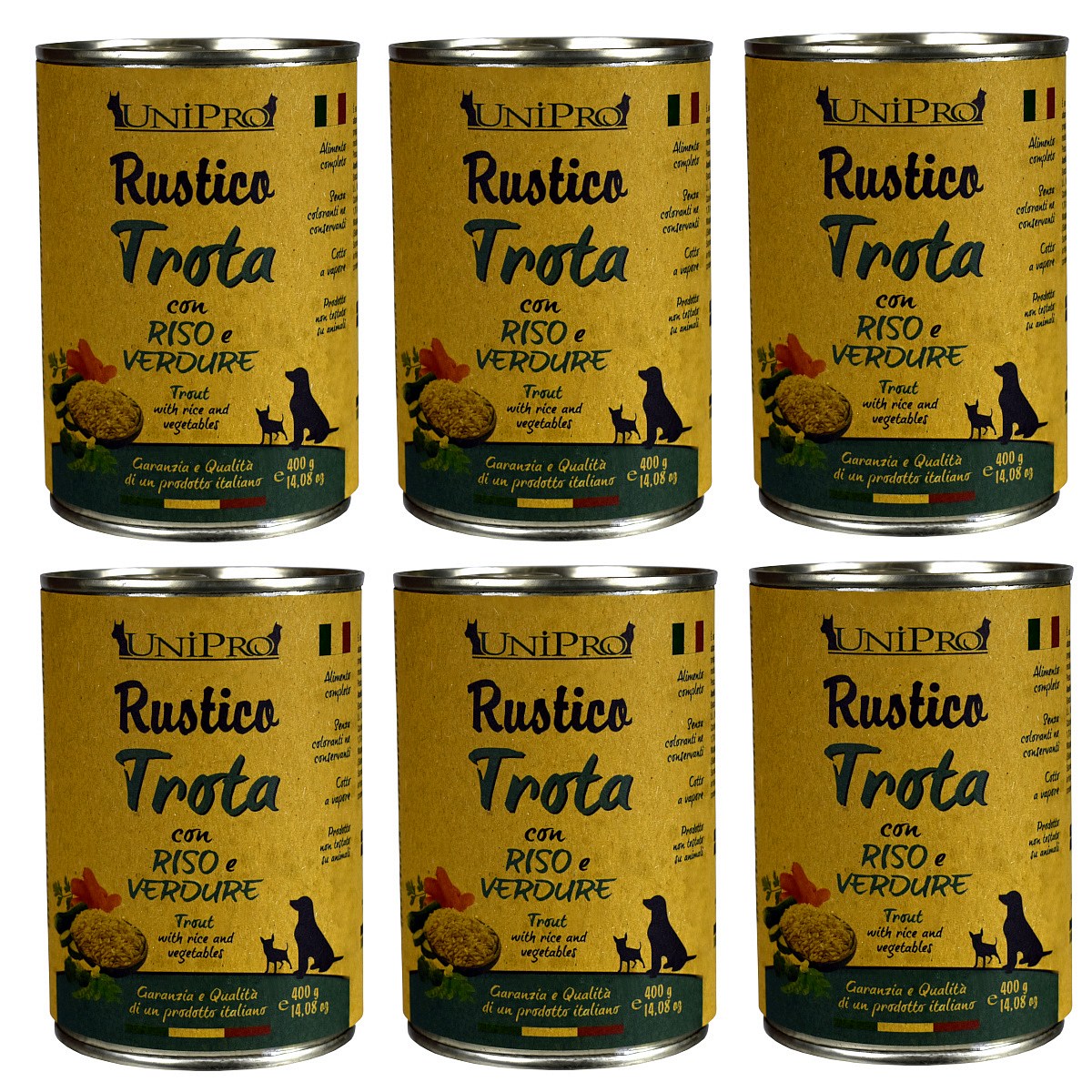 UniPro Rustico karma dla psa 400g pstrąg z ryżem i warzywami ZESTAW 6*400g - UniPro zdjęcie 1