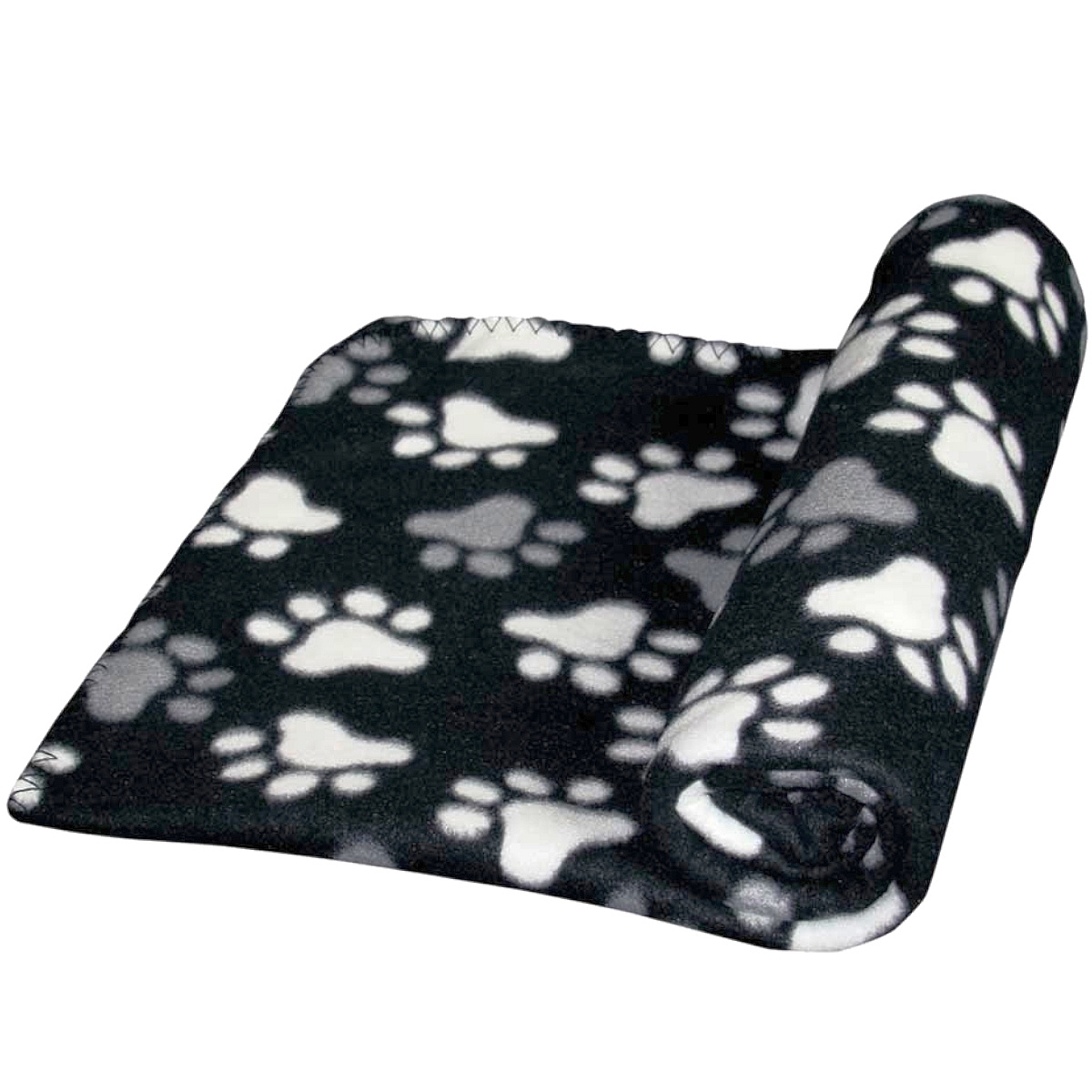 Miękki, polarowy koc Nobby "PIPPA" dla psa lub kota 100x150cm - czarny z wzorem w łapy  - Nobby zdjęcie 1