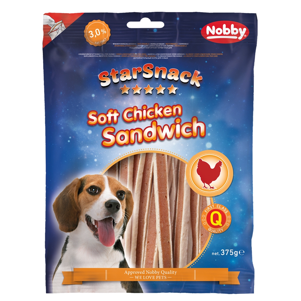 Przysmak dla psa Starsnack Soft Chicken Sandwich Nobby 375g - kurczakiem i rybą - Nobby zdjęcie 1