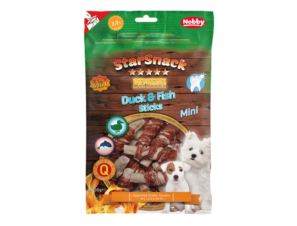 Przysmak dla psa Starsnack Duck & Fish Stick Nobby 130g - mini pałeczki dla małych psów z rybą i kaczką - Nobby zdjęcie 1