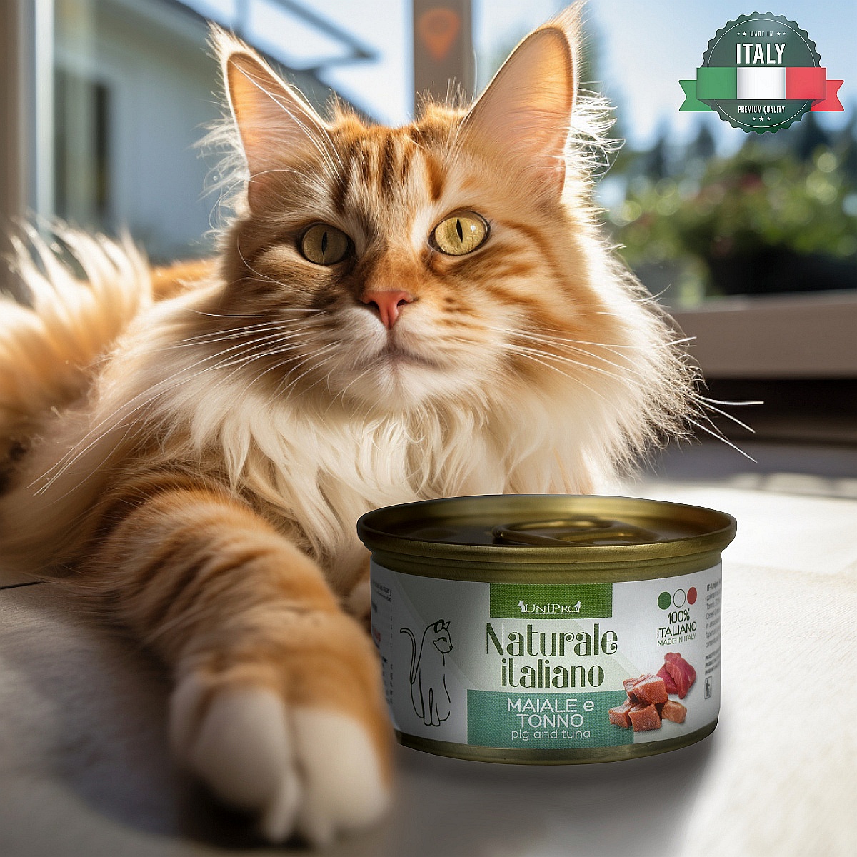 UniPro Unicamente Naturale Italiano karma dla kota 85g wieprzowina i tuńczyk w sosie własnym - UniPro zdjęcie 1