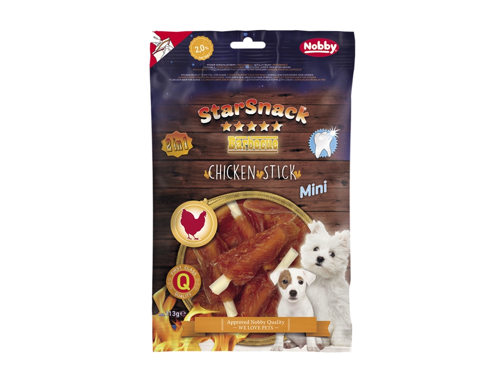 Przysmak dla psa Starsnack Barbecue Chicken Stick Nobby 113g - mini skrzydełka z kurczakiem - Nobby zdjęcie 1