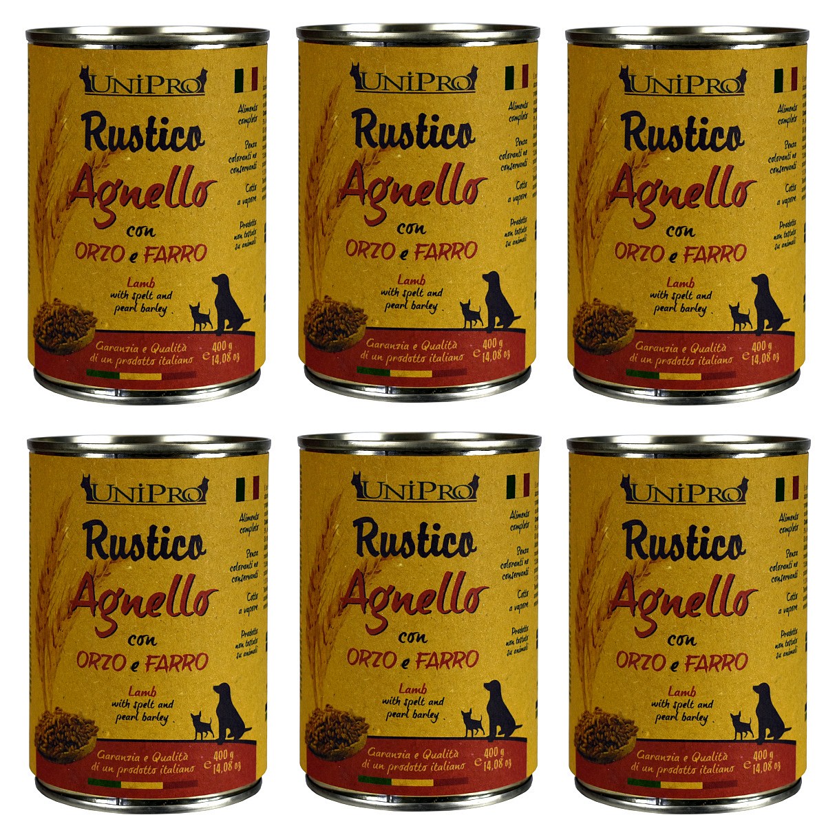 UniPro Rustico karma dla psa 400g jagnięcina z jęczmieniem i orkiszem zestaw 6*400g zdjęcie 1