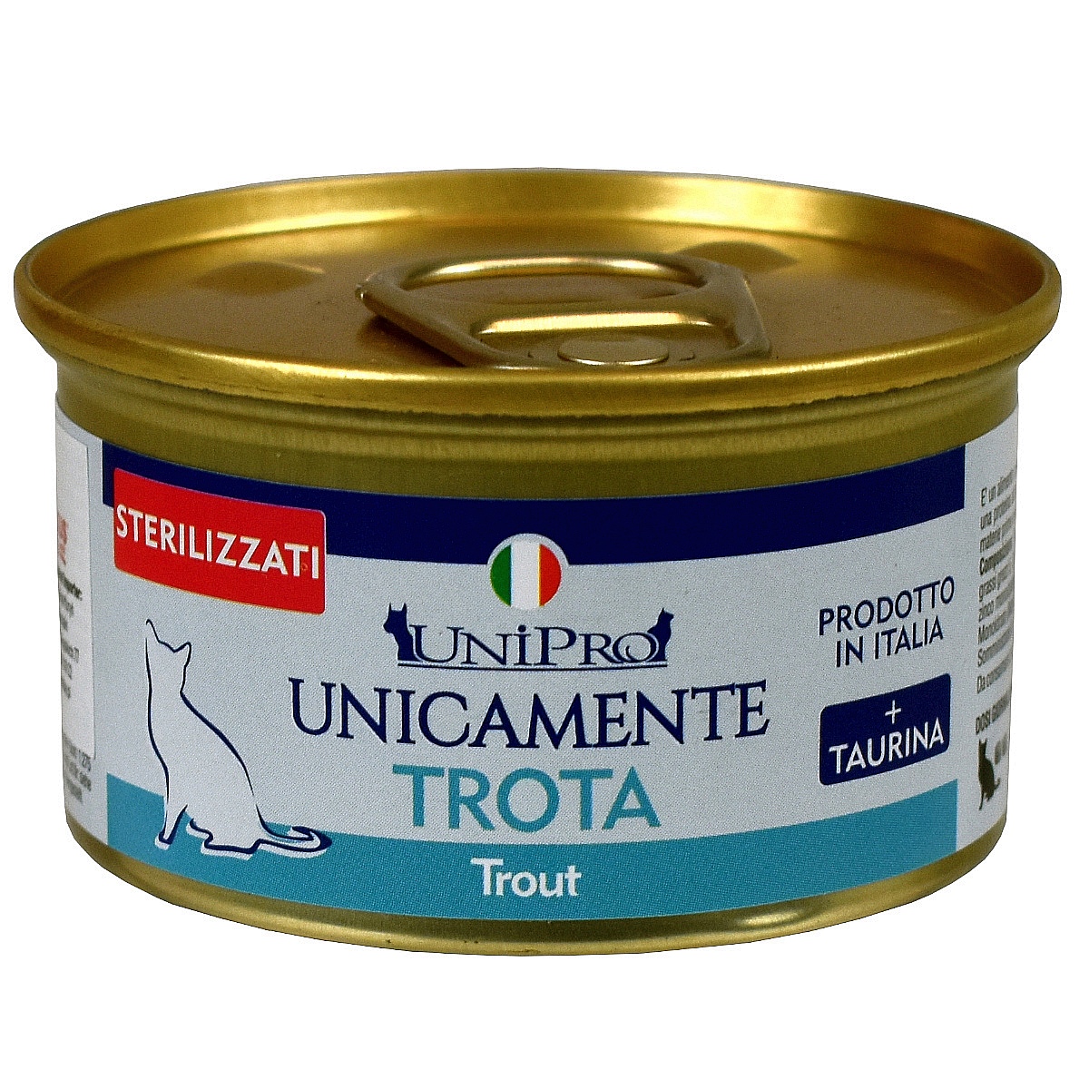 UniPro Unicamente karma dla kota sterylizowanego monoproteinowa, monobiałkowa 85g pstrąg - 100% mięsa, bez podrobów, dla alergików - UniPro zdjęcie 1