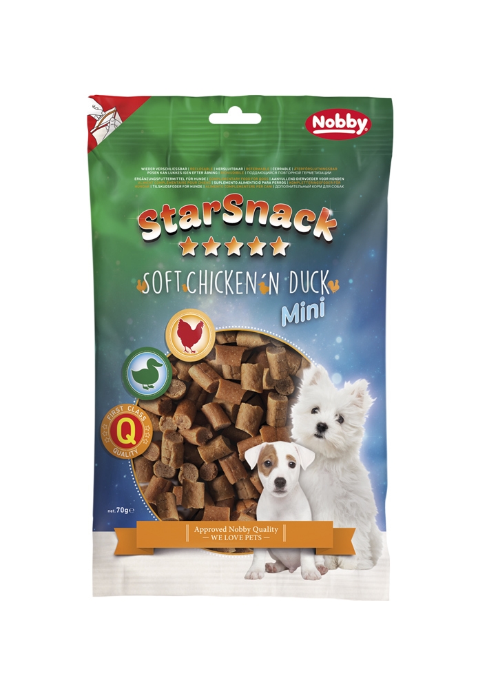 Przysmak dla psa Starsnack Soft Chicken'n Duck Nobby 70g - mini miękkie kawałki z kurczakiem i kaczką - Nobby zdjęcie 1