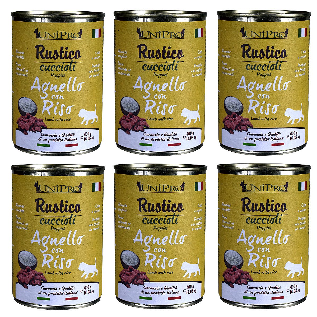 UniPro Rustico karma dla psa szczeniaka, juniora, puppy 400g jagnięcina z ryżem ZESTAW 6*400g - UniPro zdjęcie 1