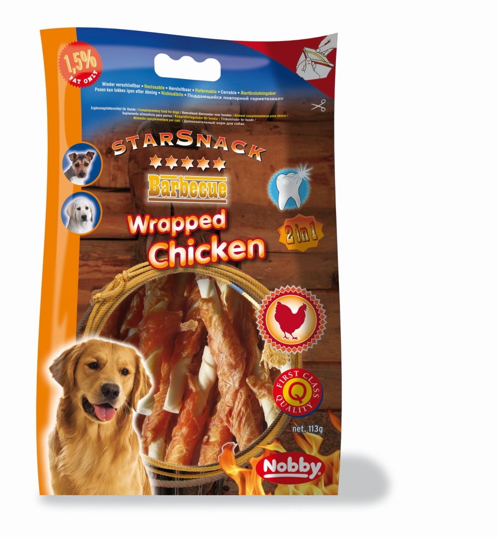 Przysmak dla psa Starsnack Wrapped Chicken Nobby 113g - pałeczki z kurczakiem - Nobby zdjęcie 1