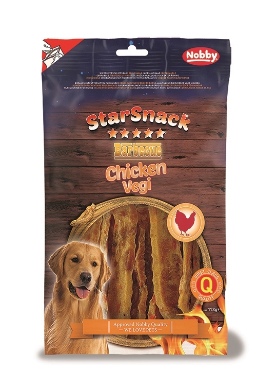 Przysmak dla psa Starsnack Chicken Vegi Barbecue Nobby 113g - z kurczakiem i warzywami - Nobby zdjęcie 1