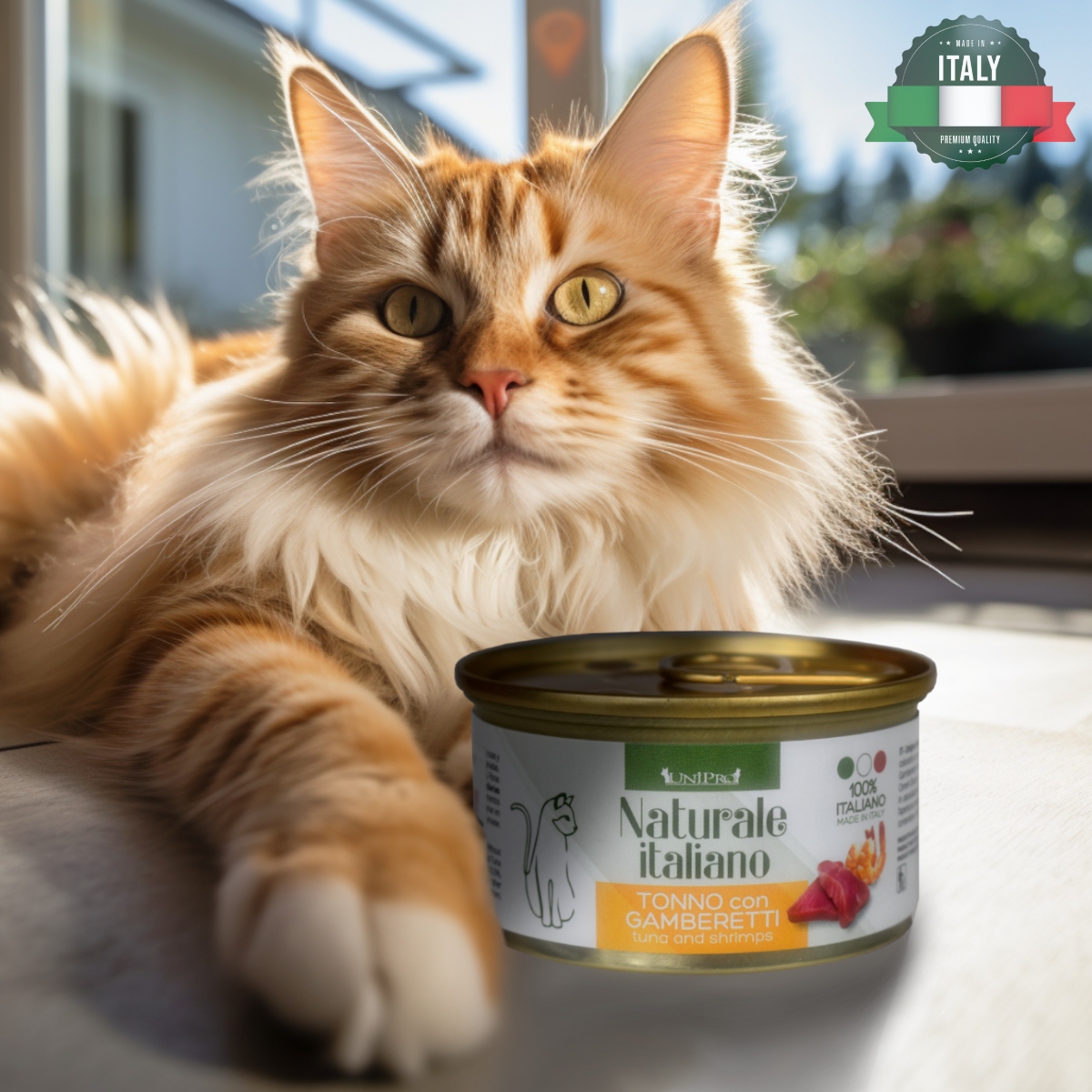 UniPro Unicamente Naturale Italiano karma dla kota 85g tuńczyk z krewetkami w sosie własnym - UniPro zdjęcie 1