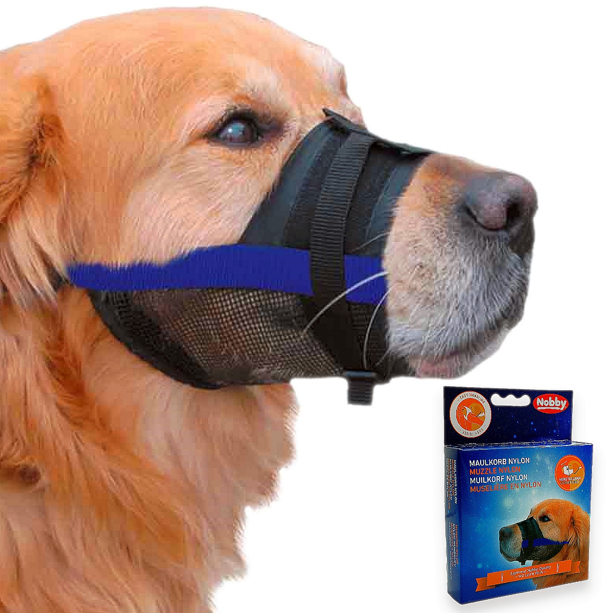 Muzzle adjustable Nobby - nylonowy kaganiec dla psa 0; 13-16 cm niebieski - Nobby zdjęcie 1