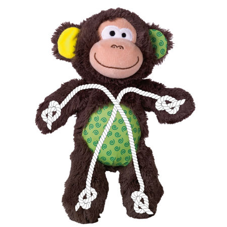 Pluszowa zabawka dla psa Nobby plush animal with rope inside Monkey 28cm -pluszowa małpa wypełniona sznurem z piszczałką - Nobby zdjęcie 2