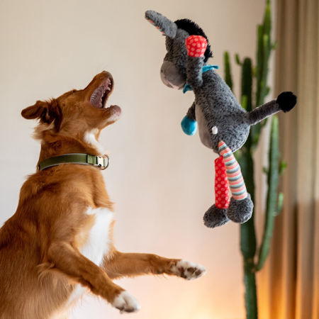 Pluszowa zabawka dla psa Nobby plush animal donkey 56cm - pluszowy osioł z piszczałką - Nobby zdjęcie 2