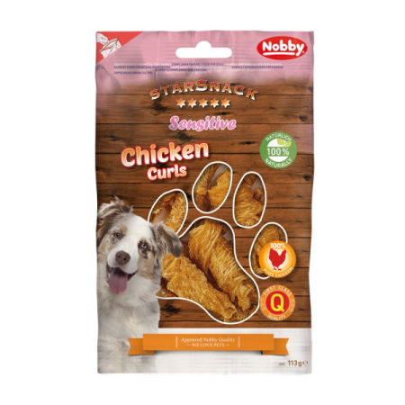 Przysmak dla psa Starsnack Sensitive Chicken Curls 113g Nobby - bezzbożowe skręcane mięso z kurczaka 100% - Nobby zdjęcie 2