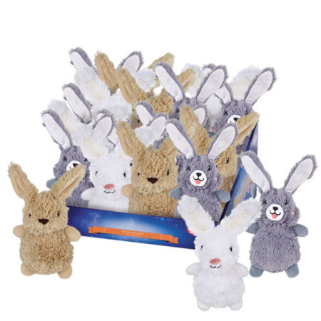 Pluszowa zabawka dla psa Nobby Display plush rabbit Hoppel 18,5-20cm - pluszowe króliki z piszczałką i szeleszczącymi uszami - Nobby zdjęcie 1