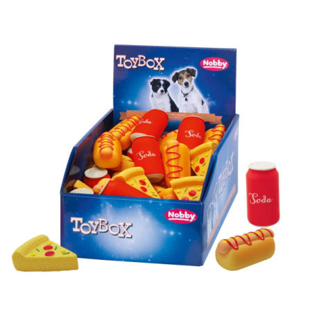 Lateksowa zabawka dla psa Nobby Fastfood 7,5 - 8cm - hot dog, pizza lub napój - Nobby zdjęcie 1