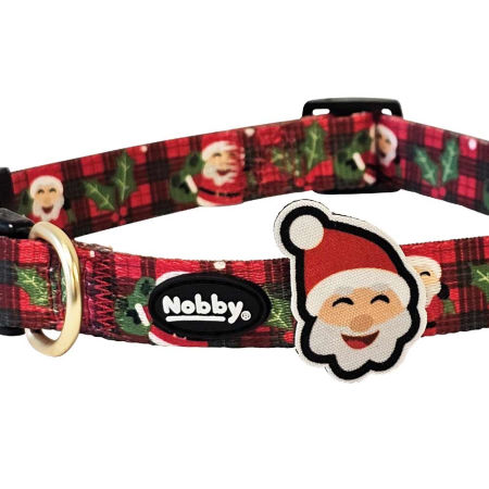 Xmas Nobby Świąteczna nylonowa obroża dla psa Santa 10mm, 24-35cm w mikołaje - Nobby zdjęcie 2