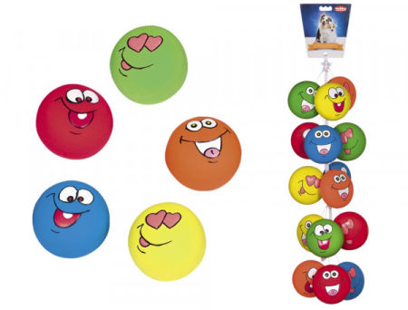 Lateksowa zabawka dla psa Nobby Crazy Faces 10cm - kolorowe, szalone emotki  - Nobby zdjęcie 2