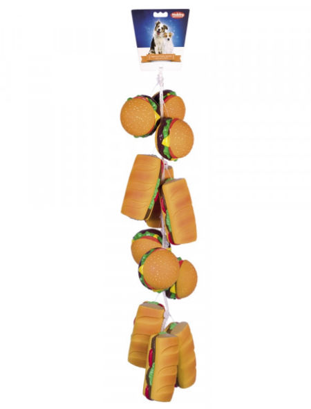 Lateksowa zabawka dla psa Nobby Snack 10-15cm - pachnąca bekonem kanapka lub burger - Nobby zdjęcie 2