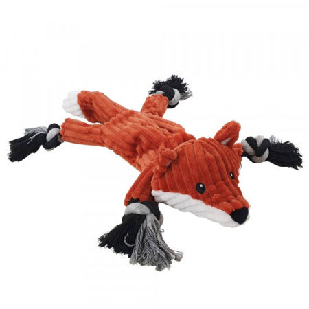 Pluszowa zabawka dla psa Nobby plush animal with rope inside and crackling tail Fox 38cm -pluszowy lis z liną w środku i na zewnątrz oraz piszczałką - Nobby zdjęcie 1