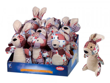 Pluszowa zabawka dla psa Nobby Display plush animals Patchwork 20cm - pluszowe zwierzęta z piszczałką - Nobby zdjęcie 1