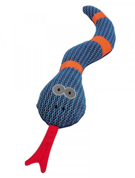 Pluszowa zabawka dla psa Nobby mesh animal Snake 40cm - wąż nylonowa i siatkowa tkanina/mesh z piszczałka i odblaskowymi elementami - Nobby zdjęcie 1