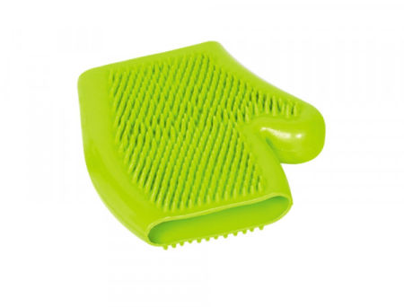 Gumowa rękawica pielęgnacyjna NOBBY do masażu i wyczesywania zielona - Nobby zdjęcie 2