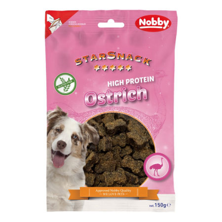 Przysmak dla psa Starsnack Ostrich HP Bones 150g Nobby - bezglutenowe mięsne kostki ze strusiem - Nobby zdjęcie 1