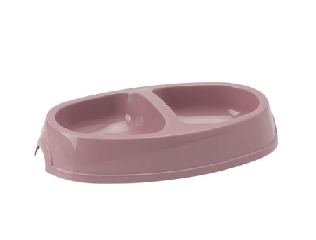 Podwójna miska dla psów i kotów Nobby "Picnic " z wytrzymałego plastiku mix kolorów 2x0,15l / 23,5x13 cm - Nobby zdjęcie 2