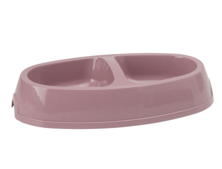 Podwójna miska dla psów i kotów Nobby "Picnic " z wytrzymałego plastiku mix kolorów 2x0,40l / 30,5x17 cm - Nobby zdjęcie 1